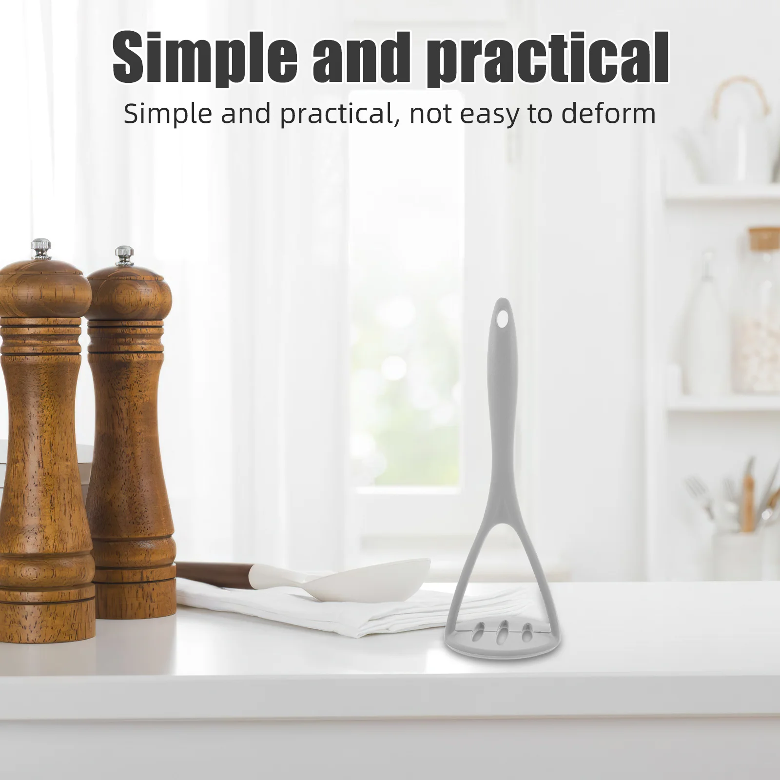 

Silicone Potato Masher Grey Compact Design Safe Sturdy Easy Operate Perfect for Home Cooking Potato Ricer