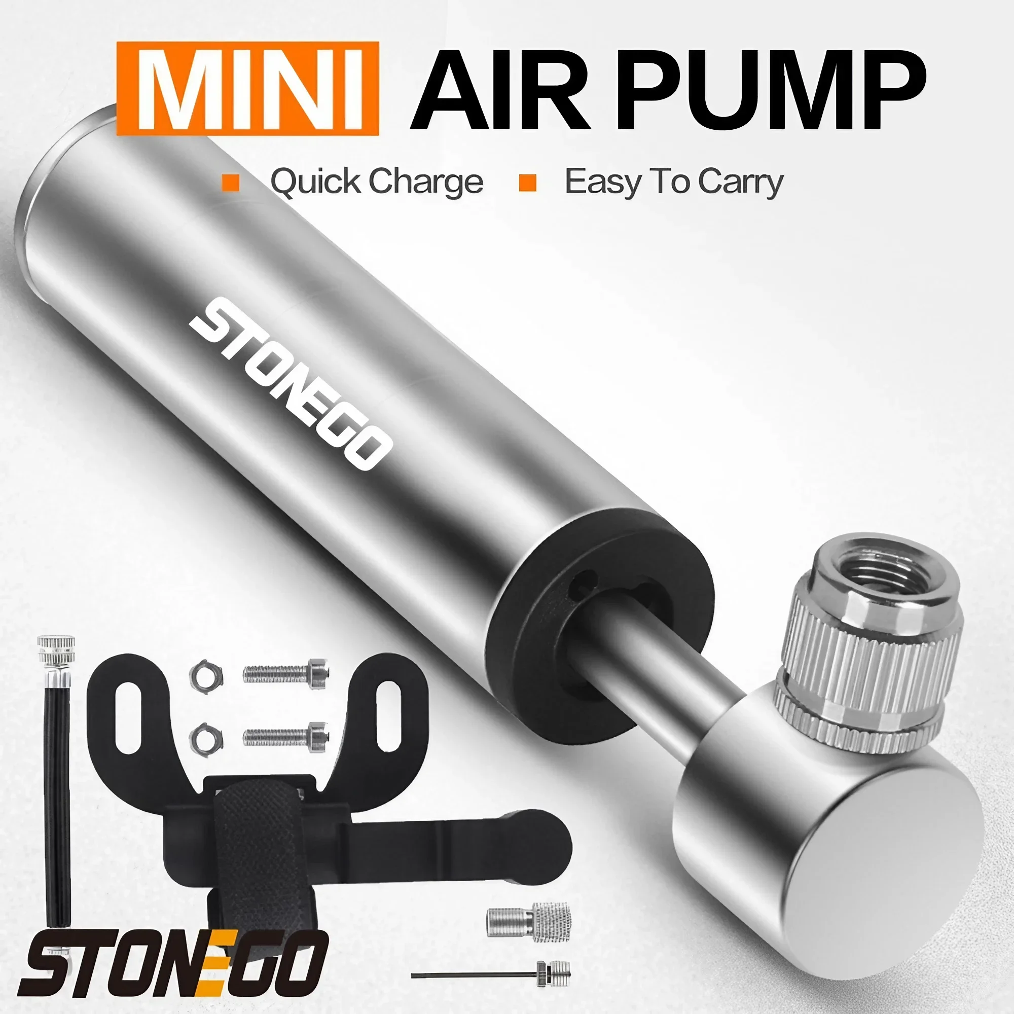 Portable Pocket Bike-Pump - 120 PSI High Pressure, Mini Ultralight Pump for Presta/Schrader Valves, Ideal for Bicycle Tires