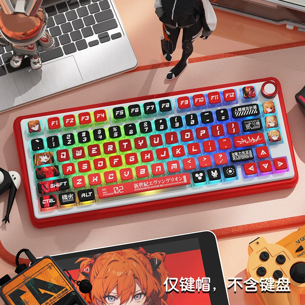PBT Thermal Sublimation Key Cap EVA-01 Four Sides Transparent Thermal Sublimation Key Cap Mechanical Keyboard Key Cap