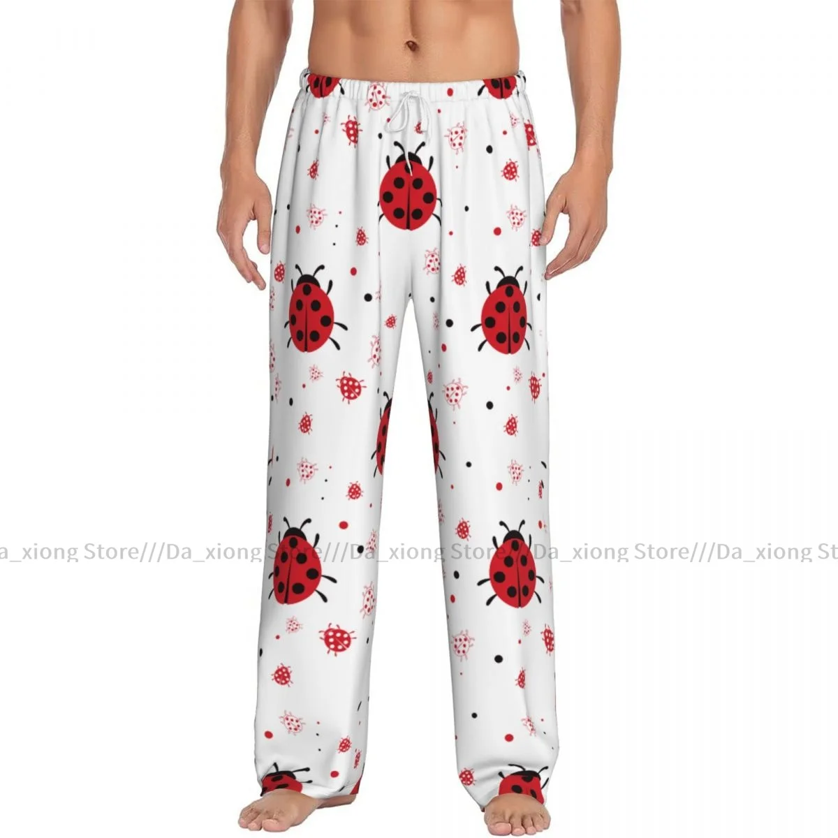 Men Sleep Bottoms Male Lounge Trousers Men's Cute Ladybugs Pajama Pants