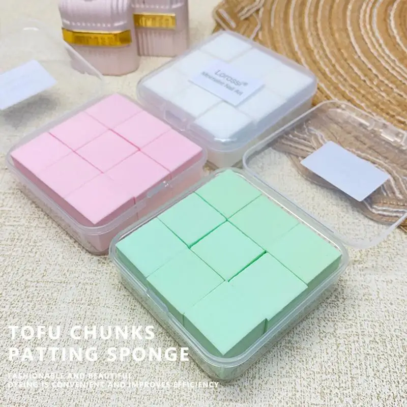 2 سنتيمتر/0.79in لينة مسمار الفن الإسفنج 9 قطعة/صندوق مسمار الختام التدرج تأثير اللوحة هلام هالة الصباغة أداة فرشاة DIY مانيكير صالون