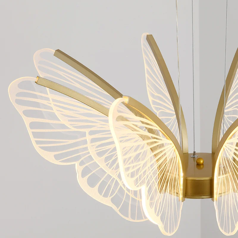 Modern Minimalist Led Butterfly Chandelier Nordic Dining Room Living Room Bedroom Children's Room Indoor Lighting Chandelier