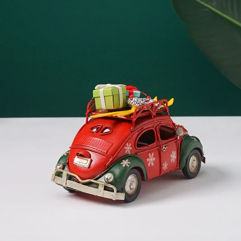Christmas Decoration Car Model Iron Metal Miniature Retro Industrial Style Gift Bar Cafe Restaurant Soft Props Li view 6