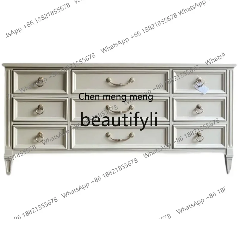 

G American light luxury solid wood bedroom drawer storage locker, entrance cabinet, modern simple dining side cabinet