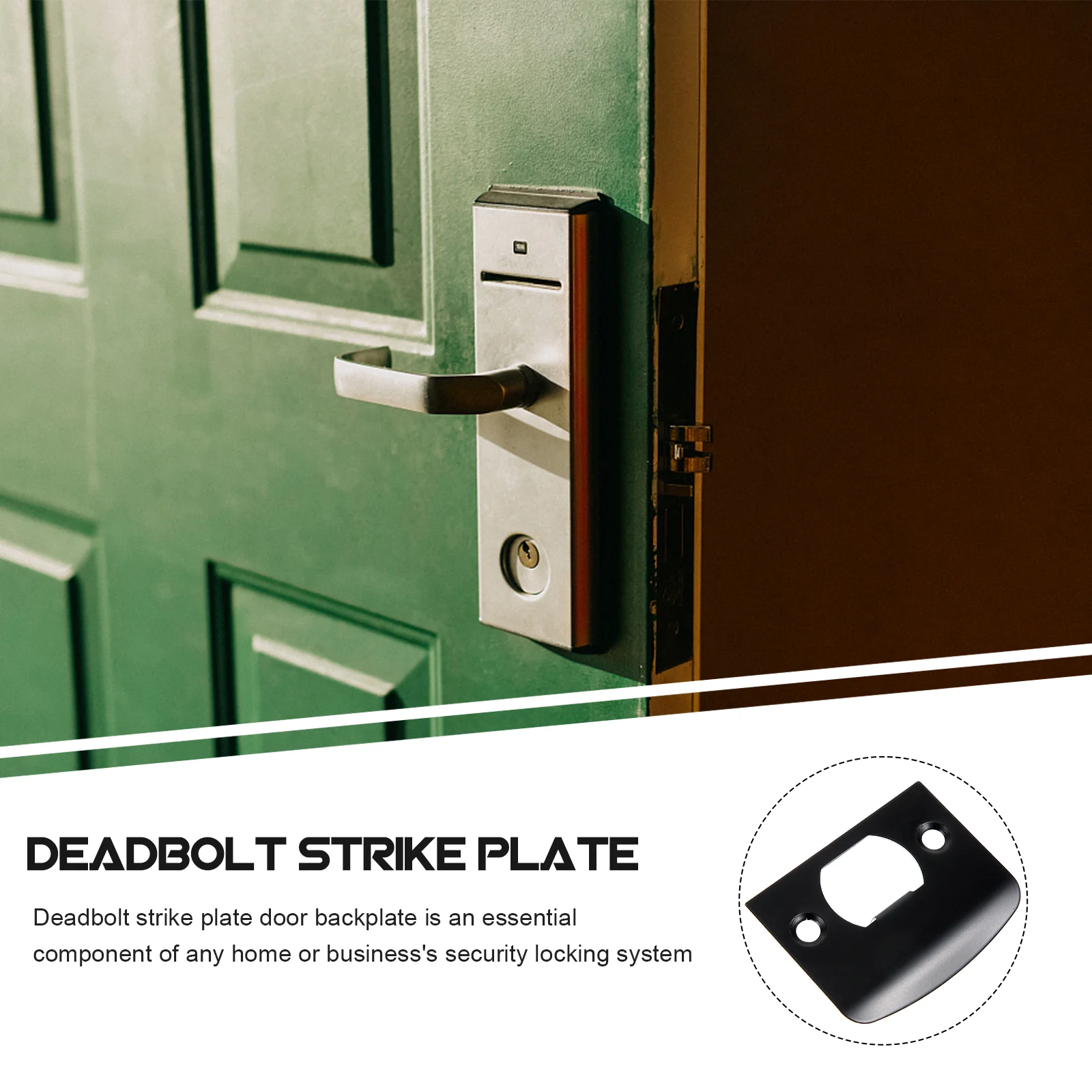 4 Pcs Cam Block Door Hole Cover Plate for Round Deadbolt Installation Kit Stainless Steel Filler Kick Locks Front