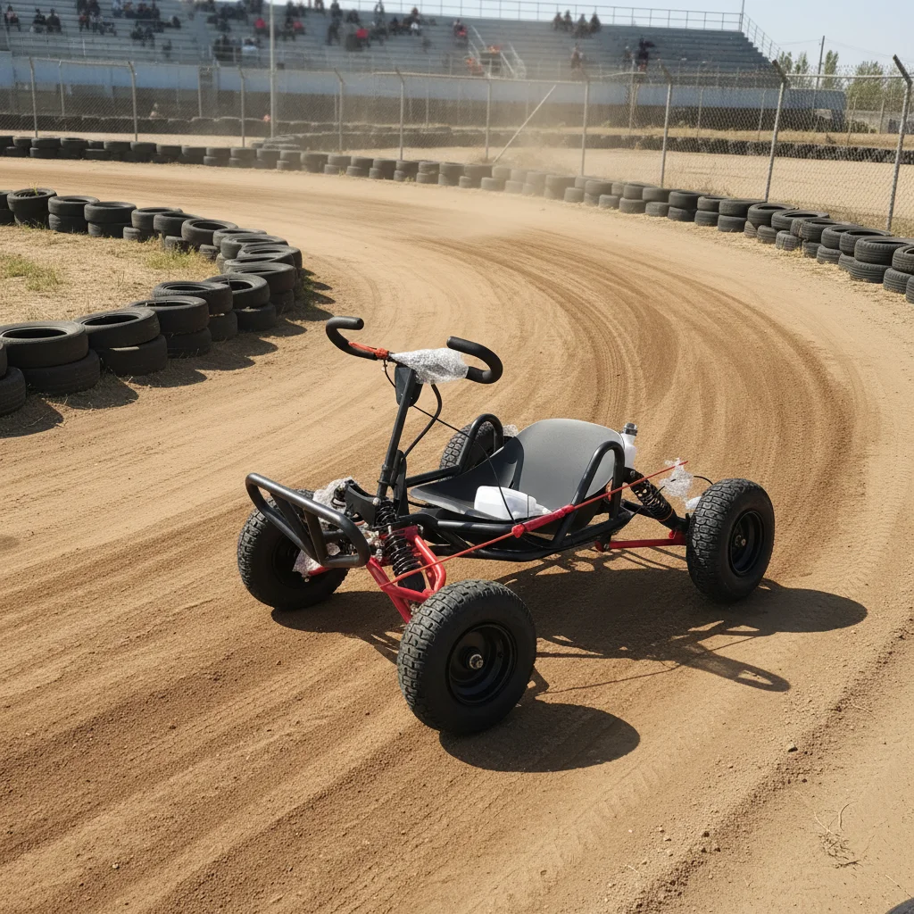 Outdoor 90cc 2-Stroke Petrol Version 6 Inch Wheels Go Kart Dirt Track Youth Racing Track Adventure Hydraulic Disc Brakes Go Kart