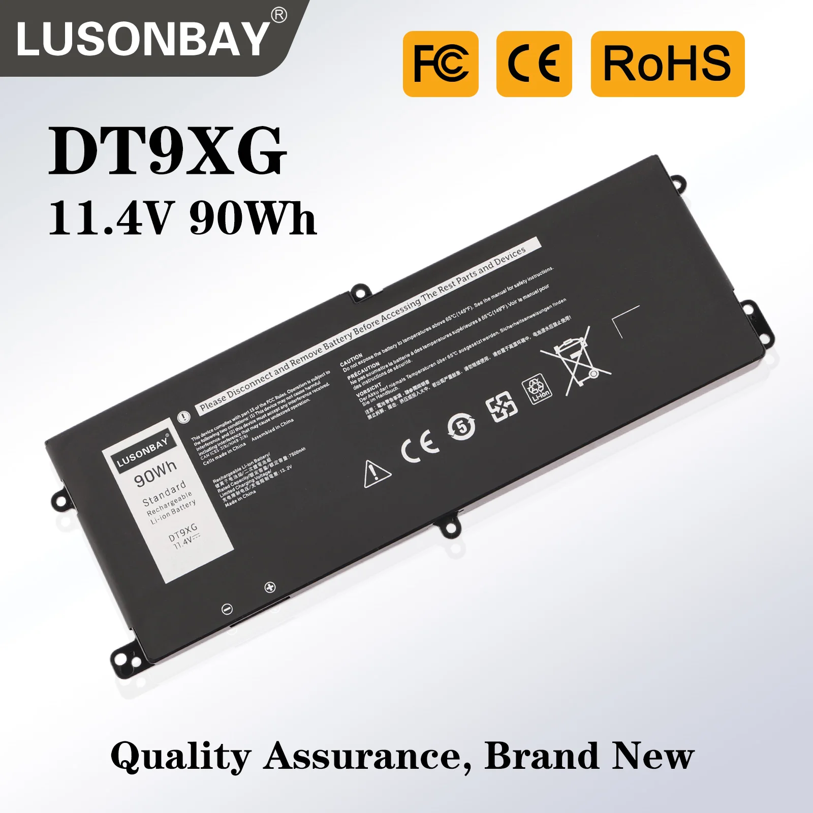 LUSONBAY 90WH DT9XG 0KJYFY 07PWXV Battery For DELL Alienware Area-51m R1 R2 ALWA51M-1766PB D1748DW D1746B D1766B D1741DB