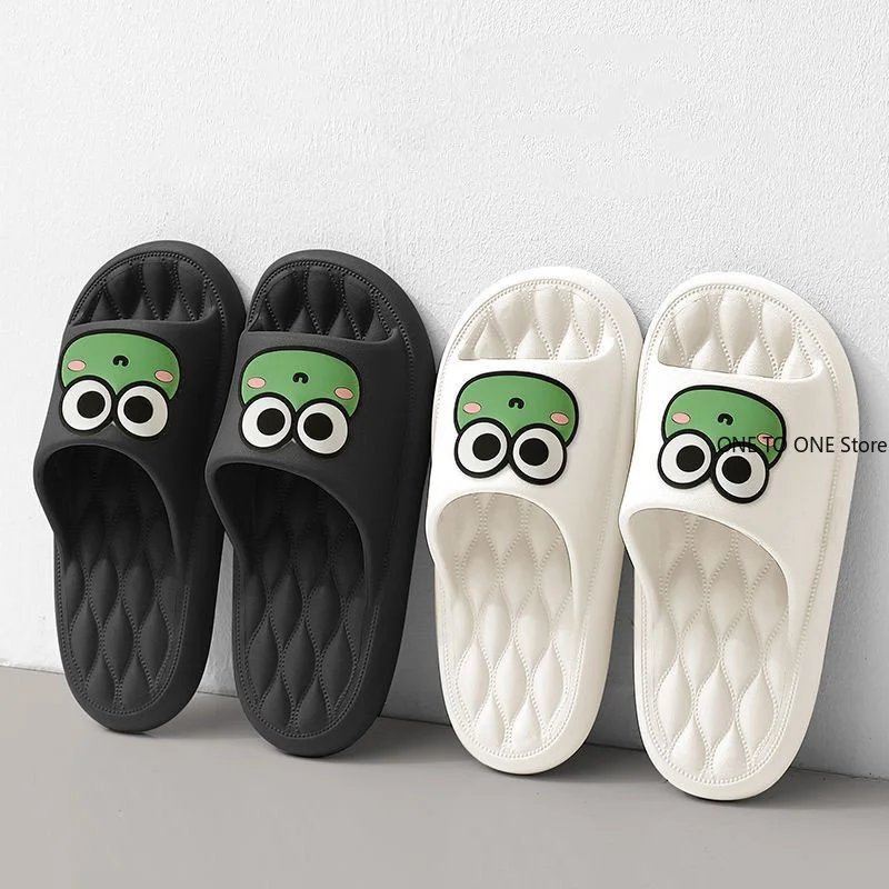 

Summer Beach Slides Bathroom Anti Slip Slipper Non-Slip Home Flip Flops Cartoon Frog Soft Sandals