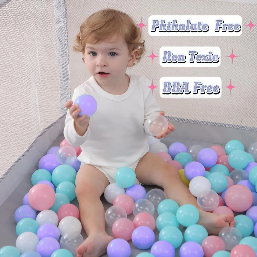 Ball Pit Balls 200 bolas de plástico para juego de bolas, parque infantil, bolas de casa de rebote a prueba de aplastamiento, pelota de piscina de plástico para niños pequeños