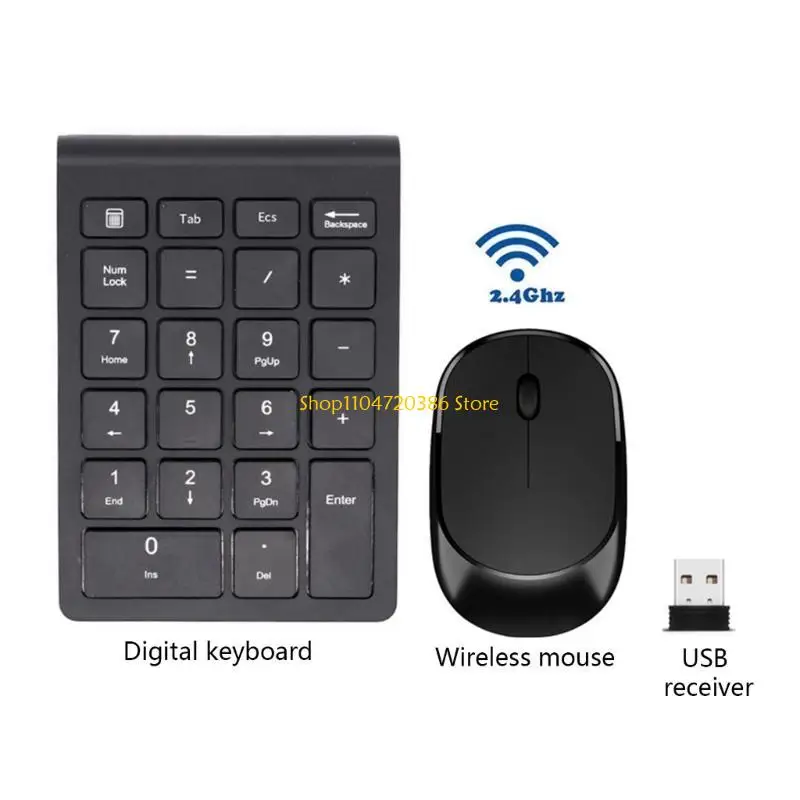

2,4G Беспроводной Numpad и Mouse Protable 22-ключевая числовая клавиатура для ноутбука