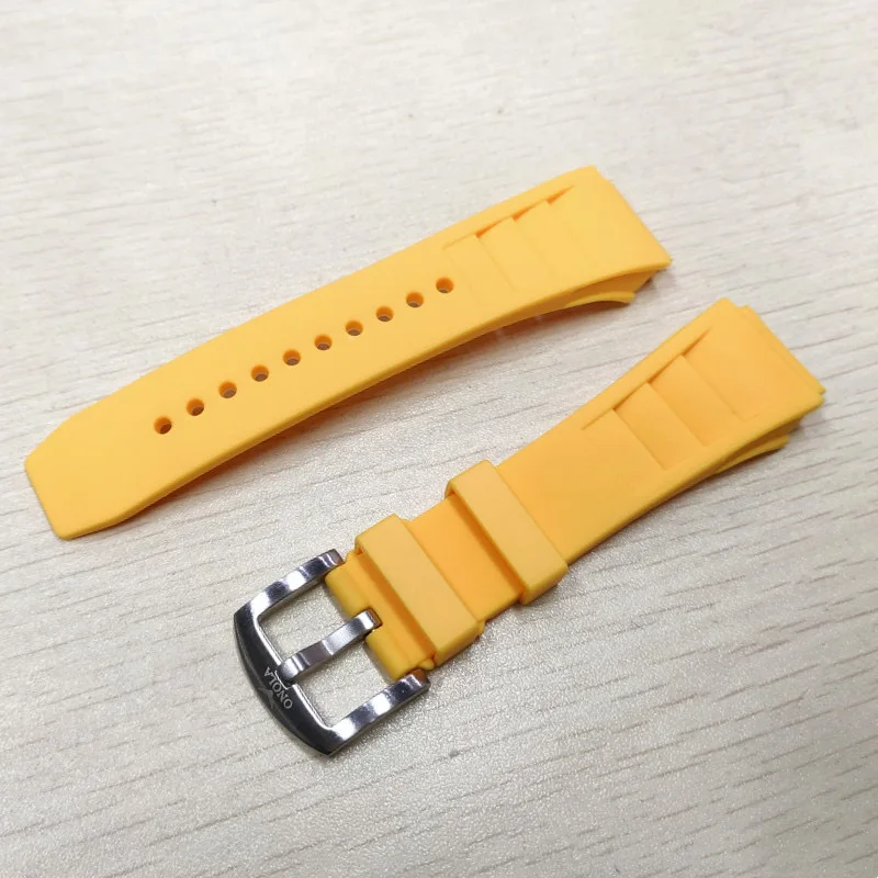 ONOLA Brand 22mm Rubber Strap Silicone Watchbands Type Including Stainless Steel Buckle