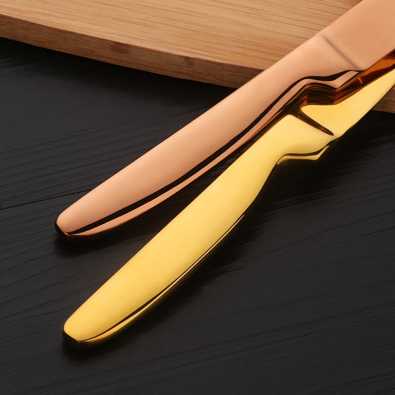 Stainless Steel Dinner Knives Set Sharp Steak Knife Fruit Knives Western black knife Restaurant Table Knife Gold dinnerware Set