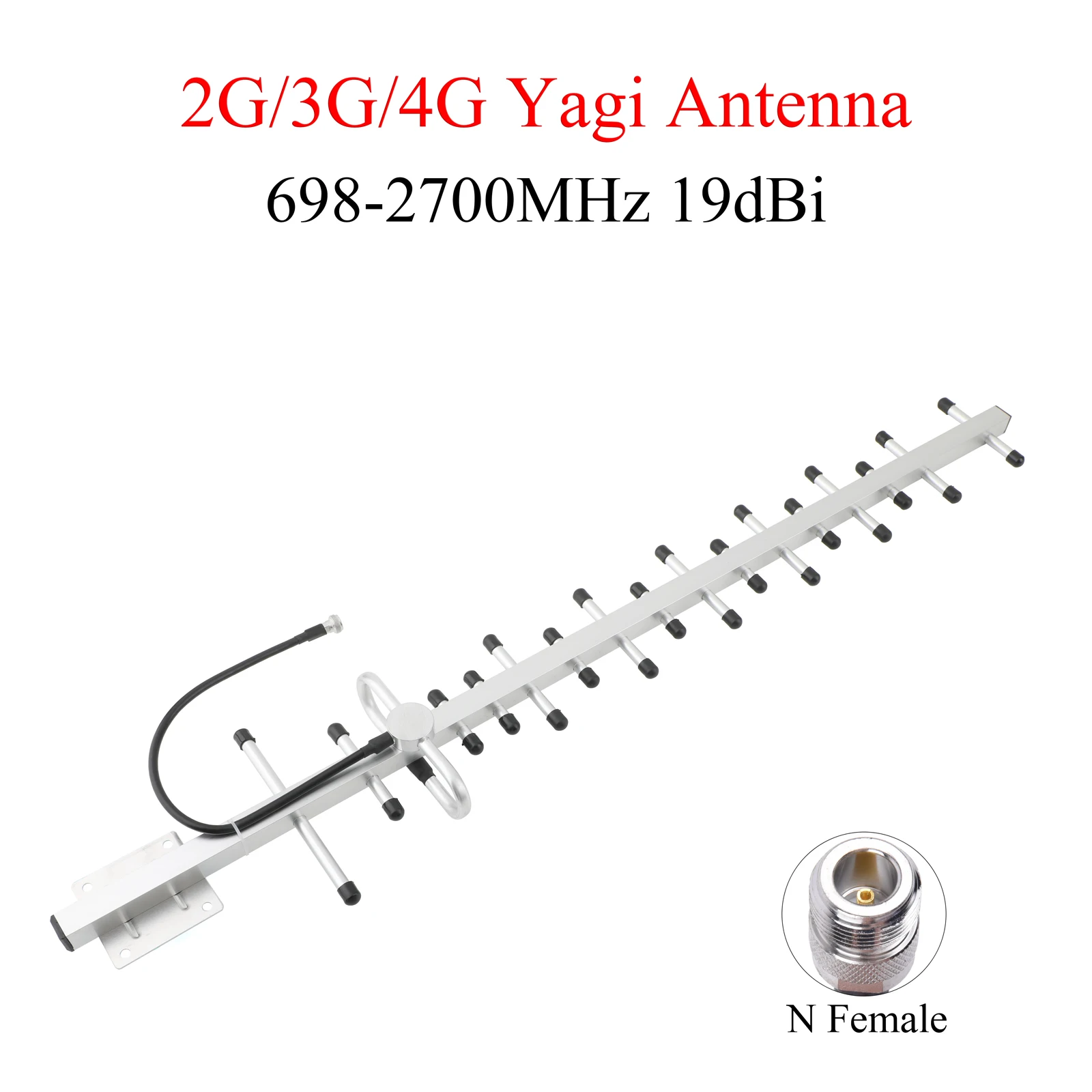 19dBi 4G Yagi Antenna 698-2700MHz N Female External Outdoor Antenna For GSM UMTS LTE Mobile Signal Booster Repeater