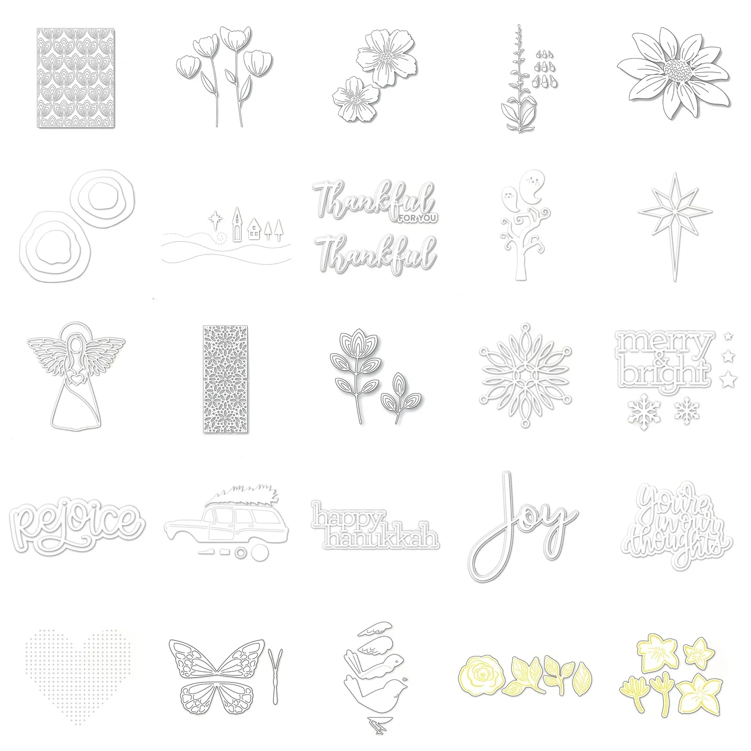 Blossom Snowflake Joy Heart Butterfly Cutting Dies for Scrapbooking Paper Making Frame Craft Card