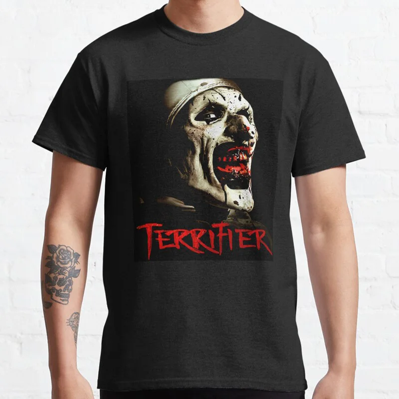 

Art The Clown Halloween Horror movies terrifier slasher film graphic t shirts scary movie print tee 100% cotton large size tops