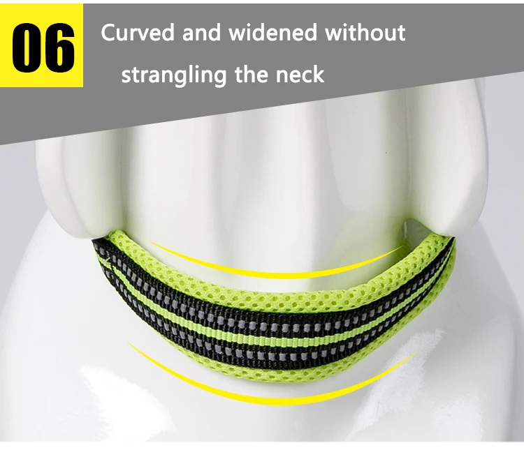 Truelove Adjustable Mesh Padded Pet Collar Bright Reflective Nylon Dog Collar Durable Heavy Duty for All Breed Weather TLC5011