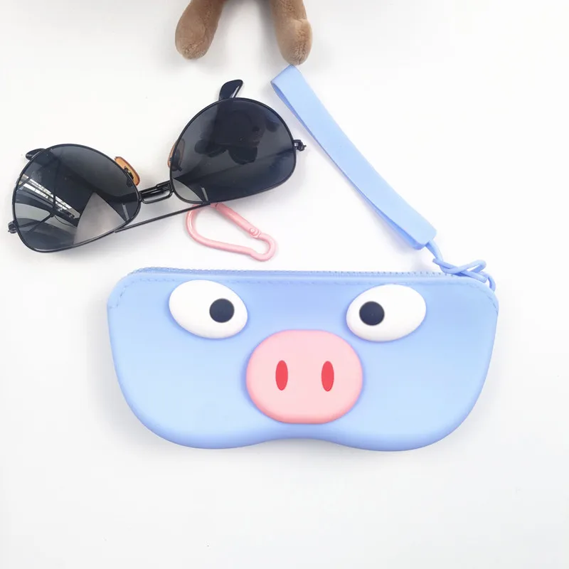 Портативный водонепроницаемый устойчивый к падениям силиконовый футляр для очков, легко хранить, оснащенный подвесной ручкой, подходящий подарок для путешествий, свинья