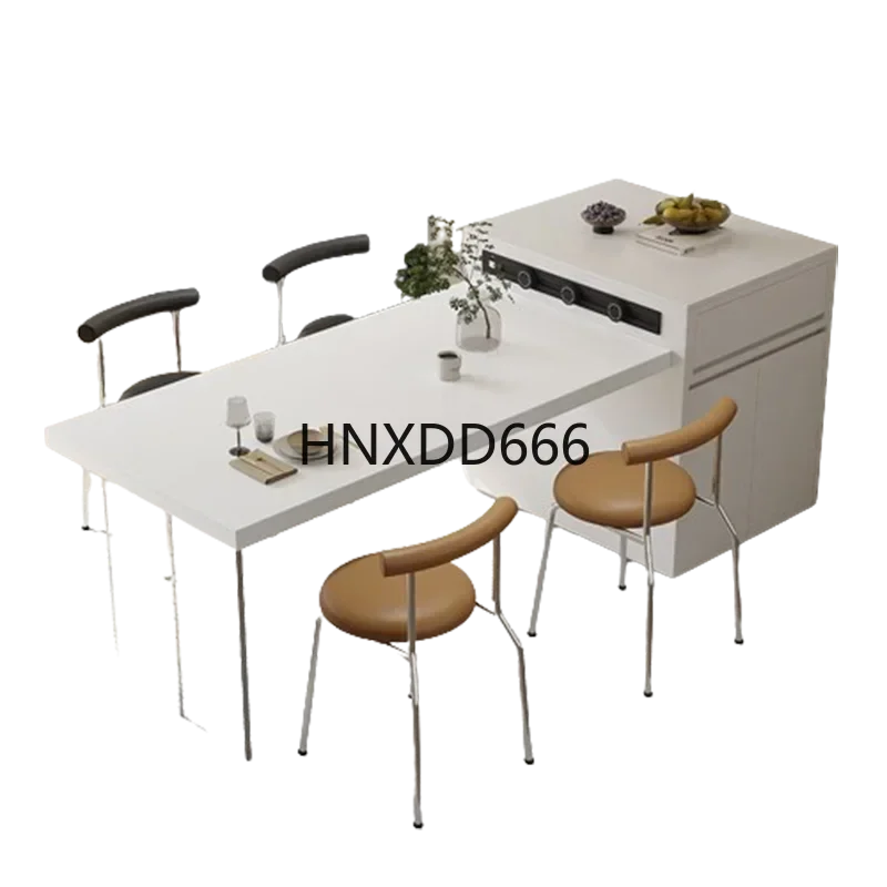

Portable Italian Black Tables Square Design Storage Expandable Island Dining Tables Kitchen Luxury Esstisch Home Furniture
