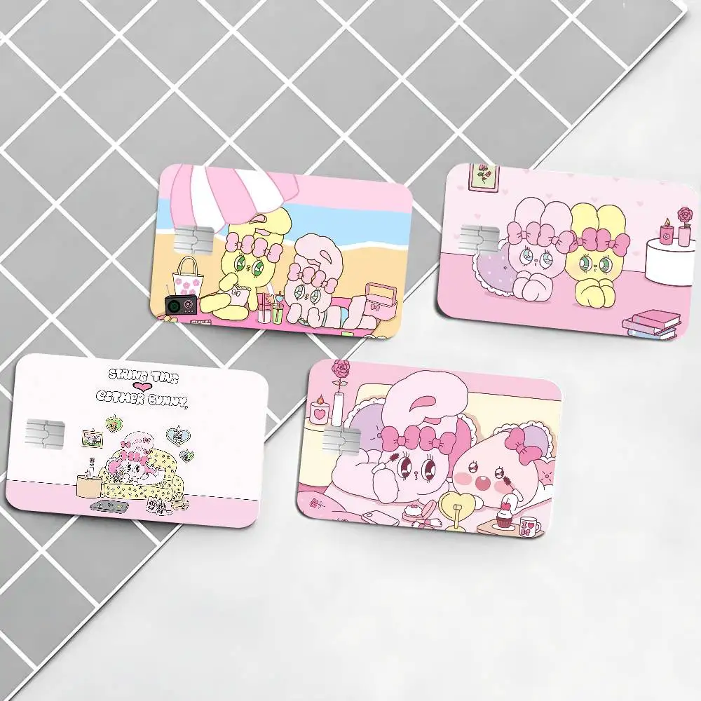 Cute Custom Esther B-Bunny Kawaii Game Anime Sticker Film Skin Cover Case for Small Large No Chip Debit Credit Card Front Side