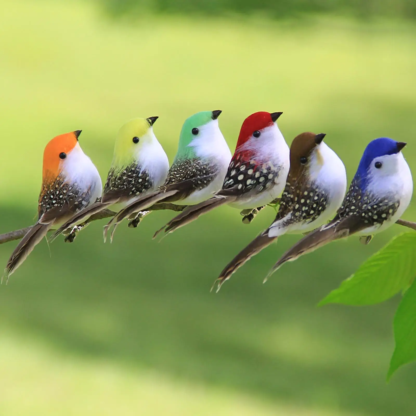 Realistic Fake Birds Branch Decoration Foam Feather Crafts Birds for Festival Parties Garden and Home Arrangements