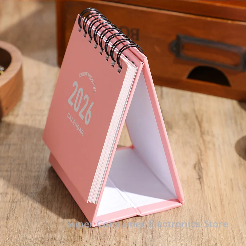 

2026 Mini Desk Calendar Creative Coil Planner Desktop Ornament Office Stationery Calendar Decoration Planner