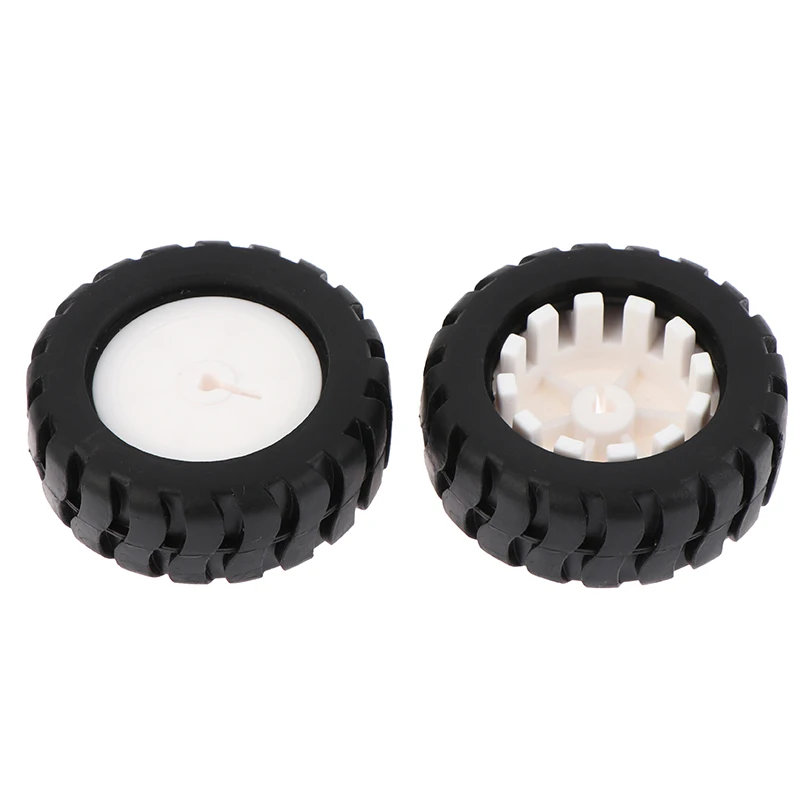 2pcs D-Axis Rubber Tire Robot Accessories Tracking Trolley Model Wheel For N20 Motor Car Robot DIY Toys Parts