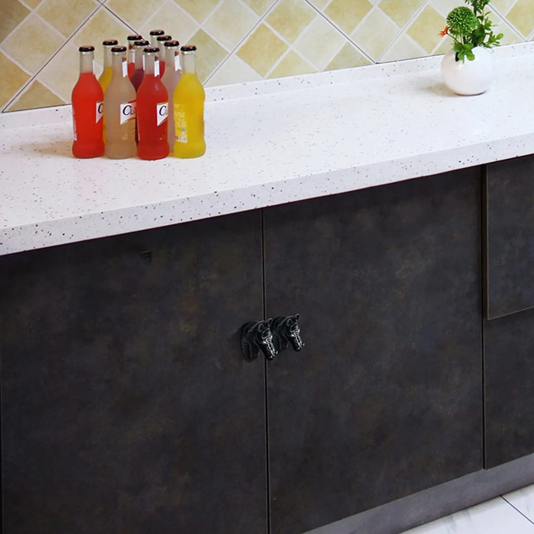 

【РАСПРОДАЖА!】6 шт. Антикварные дверные ручки в форме головы лошади, из цинкового сплава, для шкафов, с винтами (золотистые)