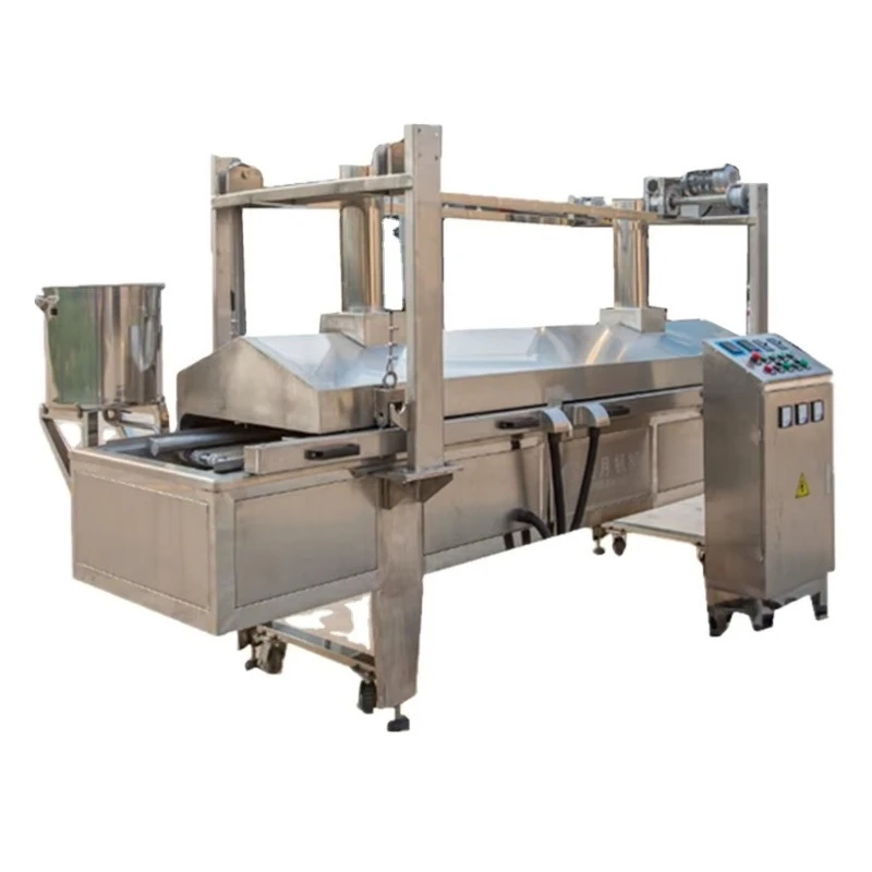 Industrial Continuous Belt Frying Machine for Cheese Tofu Flower Snacks with Core Motor High Capacity Custom