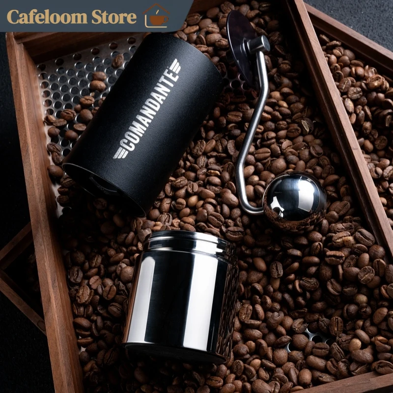 Tough C40 Comandante Manual Coffee Grinder Modification Kit Stainless Steel Handle Powder Jar For Home Outdoor Coffee Brewing