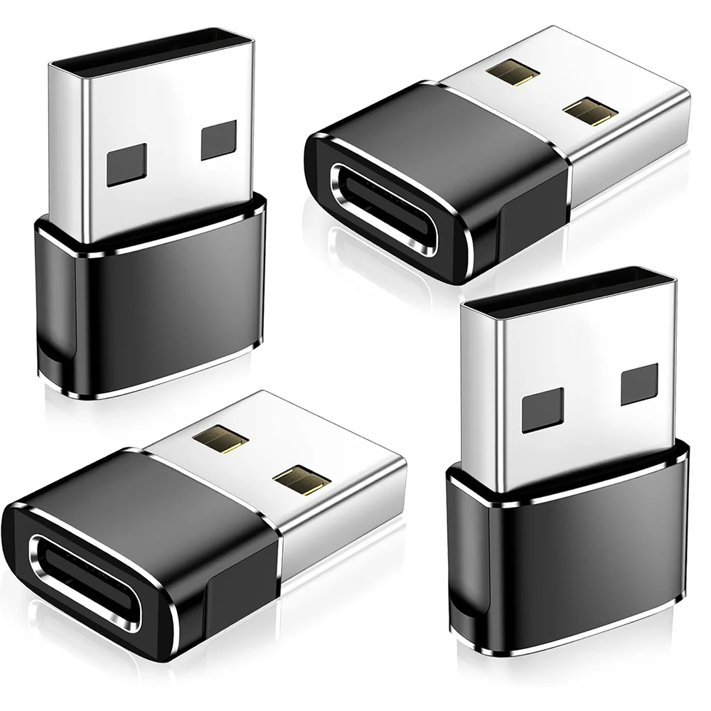 USB 2.0 to USB C Adapter 4 Pack Type C Female to USB A Male OTG Converter for MacBook Pro iPhone Laptop iPad Samsung USB Adapter