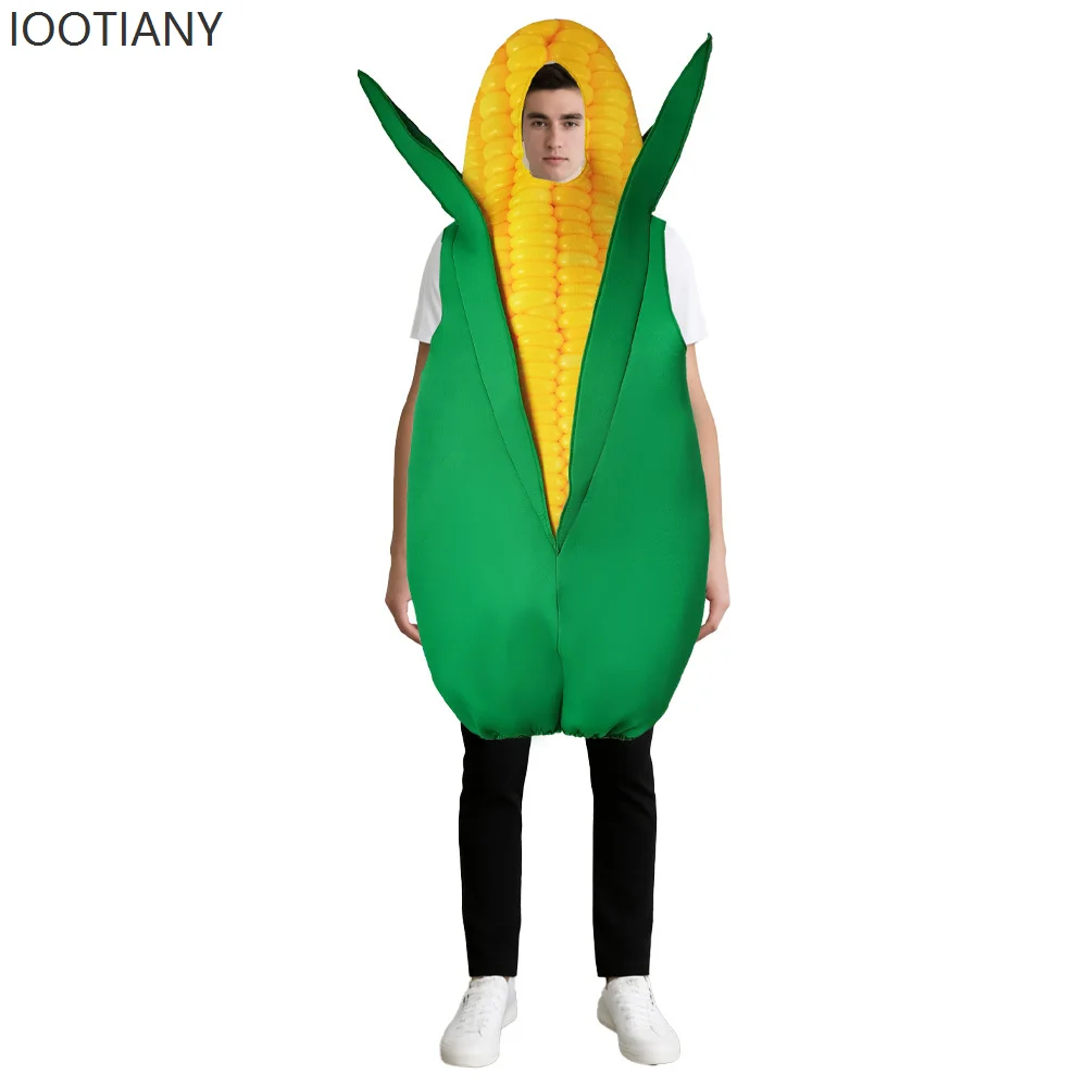 

Halloween New Vegetable Stage Costume Cosplay Theme Party Adult Men And Women Food Corn Jumpsuit Funny Role Play Costume Suit