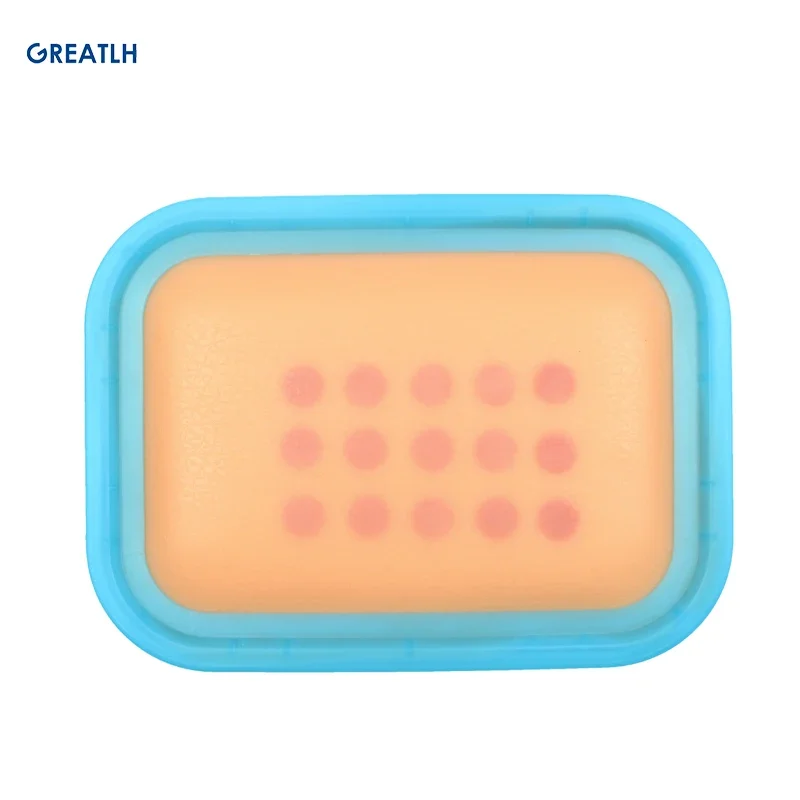 GREATLH 1pcs Silicone Venipuncture Injection Training Pad Silicone Human Skin Suture Simulation Training Model