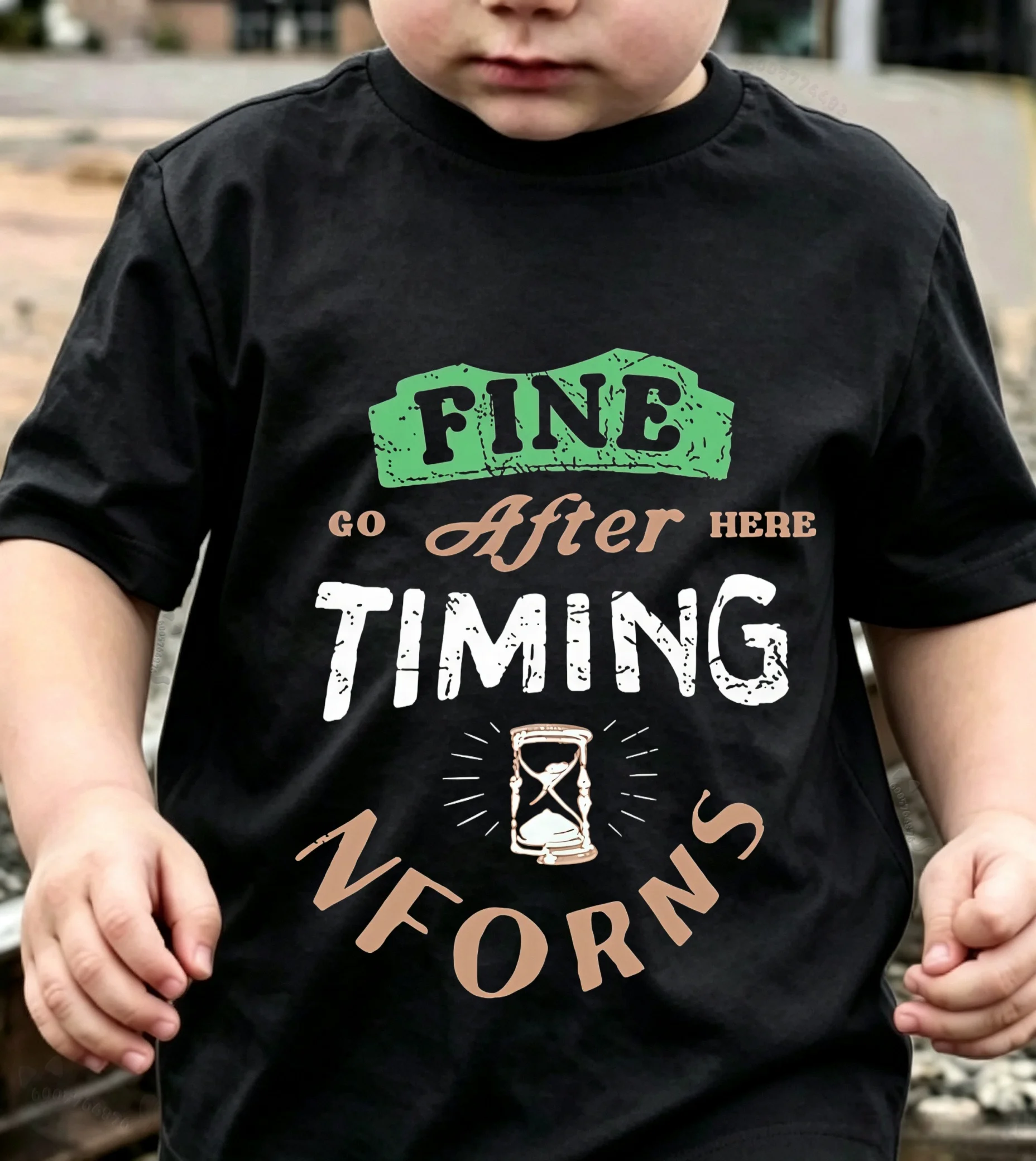 Best-selling trendy letter-printed pure cotton T-shirt - Children's streetwear with good breathability and skin-friendly fabric