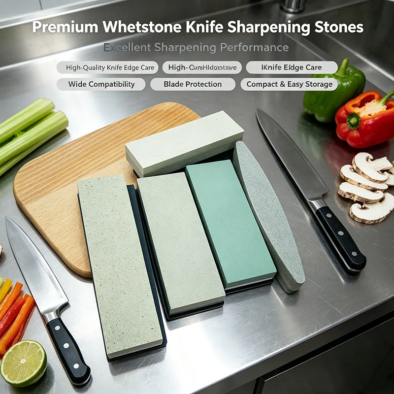 Professional Premium Knife Sharpening Stone Kit 400/1000 3000/8000 Grit Non-slip Bamboo Base Whetstone Angle Guide for Kitchen