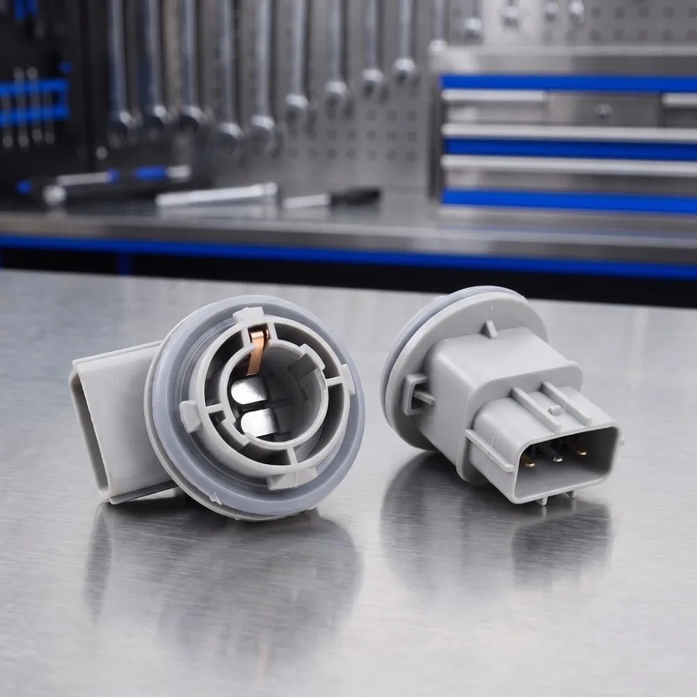 2PCS Copper Terminals Turn Signal Bulb Socket Double Contact Lightweight Front Turn Bulb Socket 15.5mm Interface