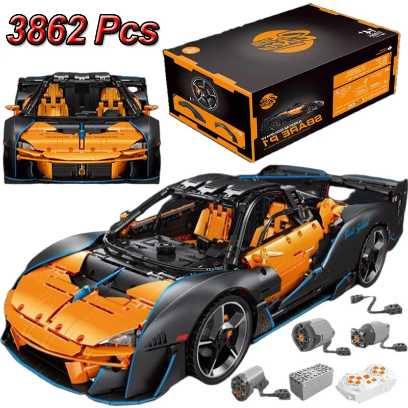 3862Pcs Configurable RC 1:8 Technical SABRE P1 Supercar Scale Building Blocks MOC Model City Racing Sport Car Assemble Toys Gift