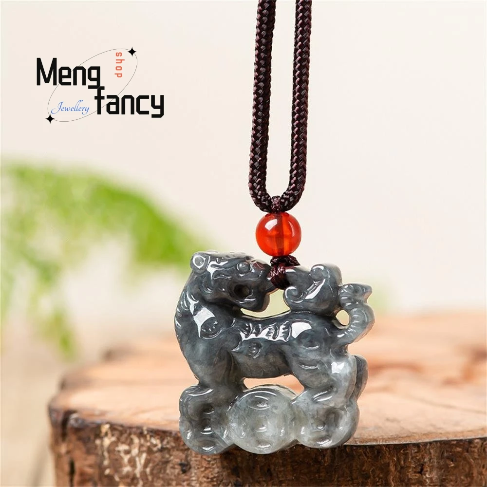 

Natural A-goods Jadeite Zodiac Tiger Jade Pendant Simple Retro Exquisite Amulets and Mascots Best Selling Fashion Luxury Jewelry