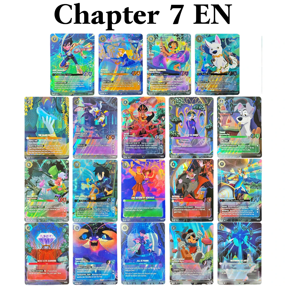 Betoverde Folie Lorcana Proxy Kaarten Hoofdstuk 1/2/3/4/5/6/7/8 Engels Trading Game Kaarten Stitch Archazia's Island Collection TCG