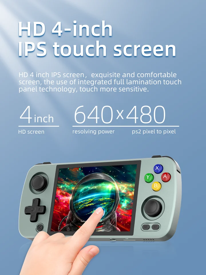 Consola de juegos retro portátil Anbernic RG405M con pantalla táctil IPS de 4 pulgadas, Android 12, cuerpo de aleación de aluminio con joystick Hall y 4500 mAh