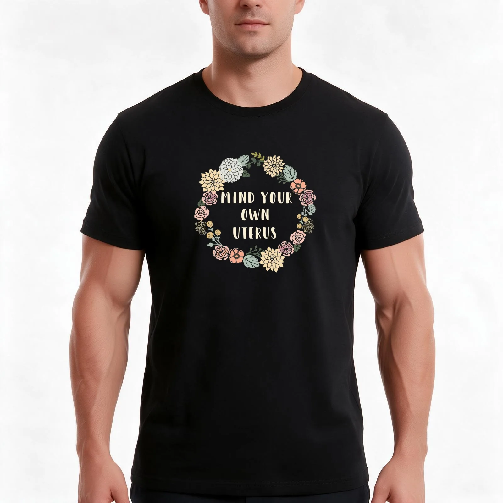 YOUR OWN UTERUS T-Shirt, Summer Casual Cotton Tee, Oversized Streetwear Tops, Vintage Graphic Print, Loose Fit Short Sleeve
