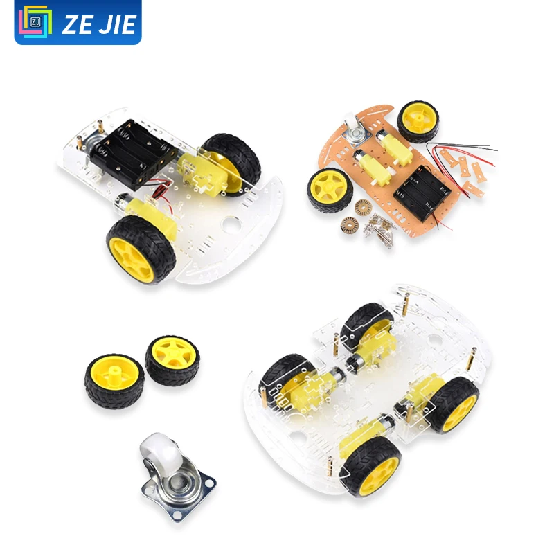 Electric Competition Mecanum Wheel Smart Car Kit, 4WD Robot Acrylic Chassis, Four-wheel Drive Base Plate