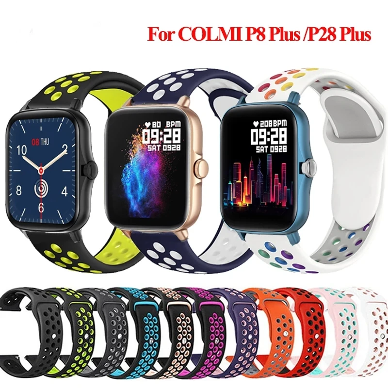 

Silicone breathable sports strap For COLMI P8 P8 Plus P8 Mix Smartwatch Band For COLMI P28 P28 Plus Wristband Breathable Correa