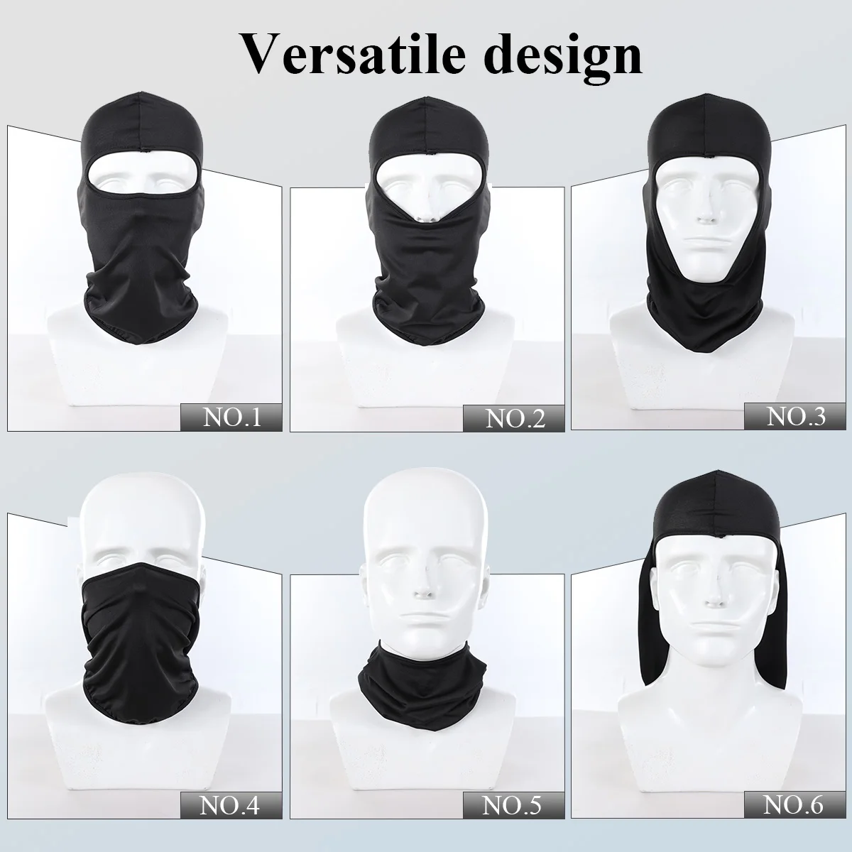 3 Pieces Quick-dry Balaclava Sports Full Face Mask Soft Breathable Beanies Cycling Helmet Liner Running Hiking Fishing Hood Caps