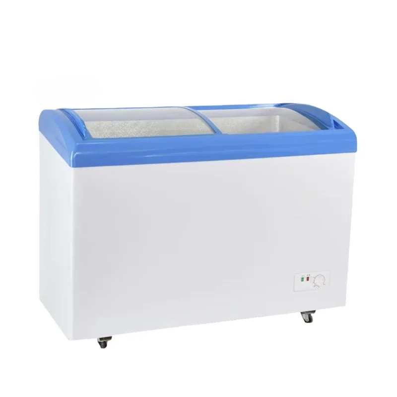 

Ice cream display freezer mini DC 12v solar deep freezer used glass door freezer