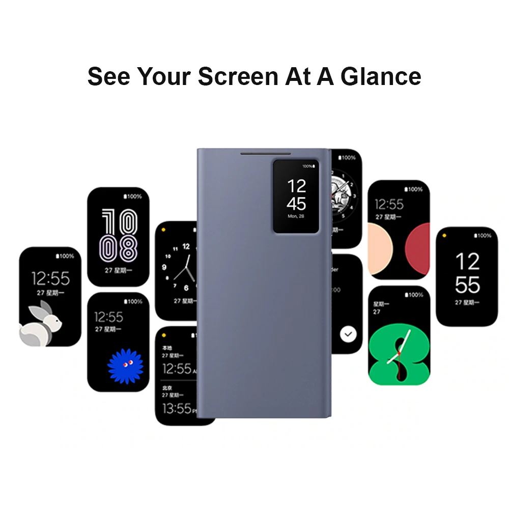 Original Samsung Smart View Wallet Smartphone Case EF-ZS928 for Galaxy S24 Ultra S-View Flip Case
