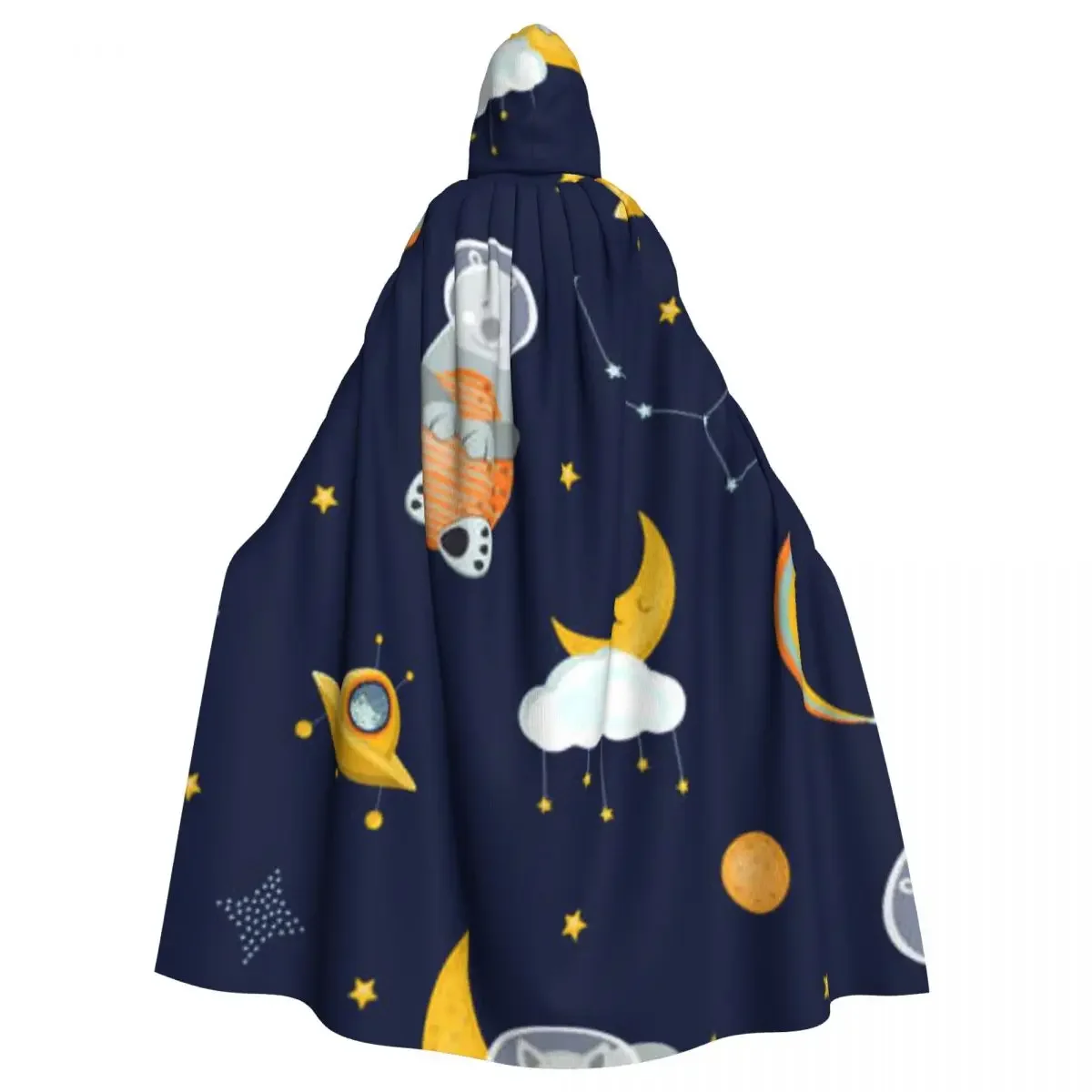 

Hooded Cloak Unisex Cloak with Hood Cute Astronauts Raccoon And Bear In Space Cloak Vampire Witch Cape Cosplay Costume