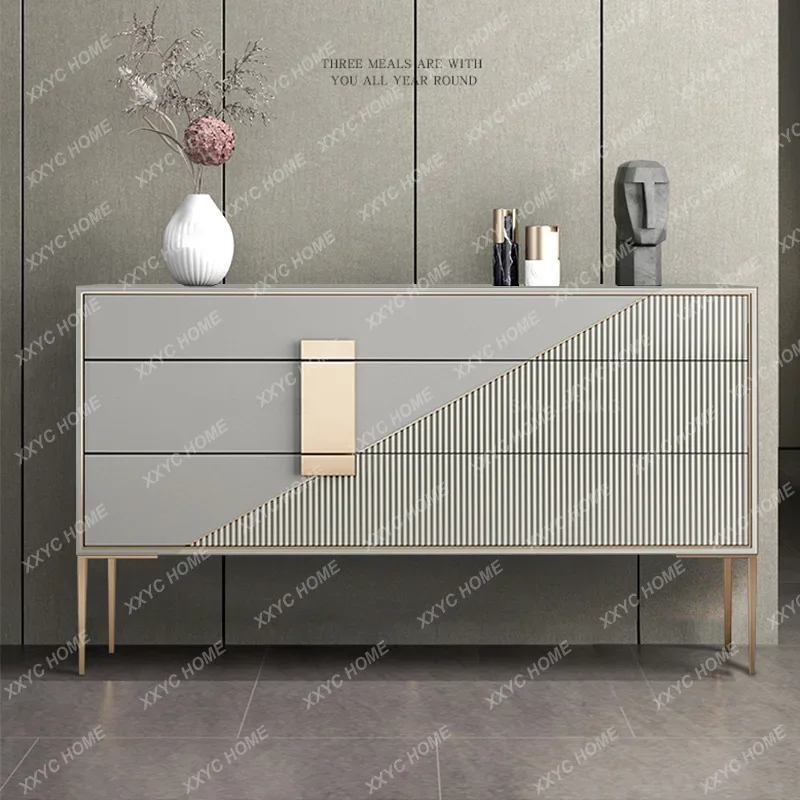 KLight luxury home entrance cabinet, bedroom drawer, three-bucket cabinet, Italian minimalist side cabinet