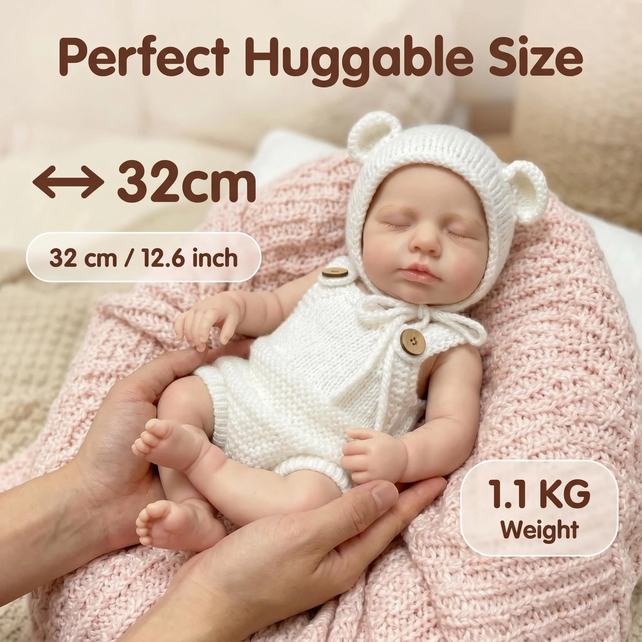 NPK 12inch Full Solid Silicone Flexible Super Soft Cute Loulou Girl Doll Small Size Squish Lifelike Reborn Bebe Toy view 5