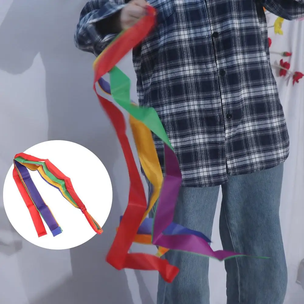 

Rhythmic Gymnastic Ribbons Color Ribbon Toys Hand Held Dance Rainbow Ribbons Cheerleading Art Gymnastic Rainbow Streamer