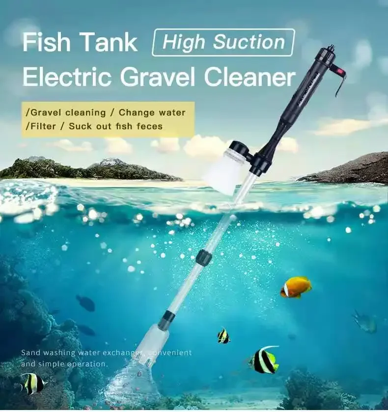 3W Aquarium Elektrischer Kiesreiniger Wasserwechselpumpe Reinigungswerkzeuge Wasserwechsler Siphon für Aquarium Wasserfilterpumpe – Detail 2